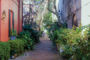 The picturesque Philadelphia Alley in historic Charleston, SC abuts Queen Street Playhouse, the newest venue for Spoleto Festival USA. Spoleto is worth a visit.